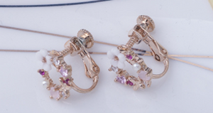 Flower ear clip garland earrings