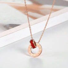 Load image into Gallery viewer, Roman numeral ring necklace
