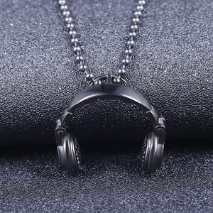 Music Headphones Titanium Steel Pendant