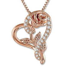 Load image into Gallery viewer, Love Rose Necklace with Diamonds
