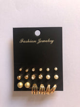 Load image into Gallery viewer, Korean version simple pearl crystal earrings
