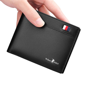 Ultra-Thin Mini Men's Short Leather Wallet