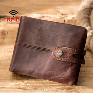 Fashion Anti-Theft Brushed Leather Men's Wallet
