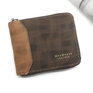Zipper Two-fold Men's Wallet