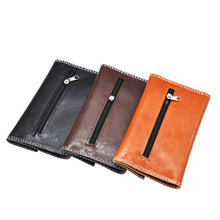 Load image into Gallery viewer, Tri-fold Leather Cigarette Bag With Zipper

