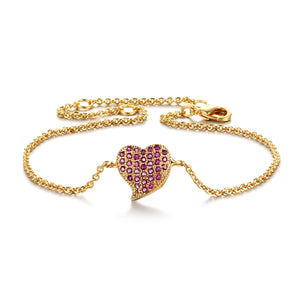 Heart-shaped chain bracelet
