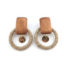 Load image into Gallery viewer, Long wooden earrings
