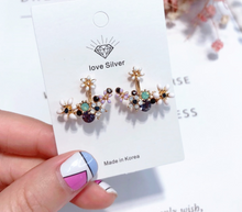 Load image into Gallery viewer, Glazed flower rhinestone earrings
