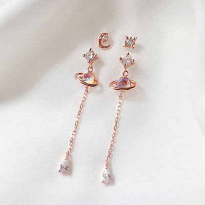Pink Planet Four-Piece Earrings