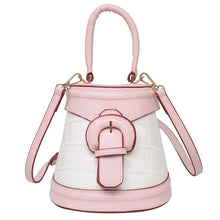 Load image into Gallery viewer, Fashion Contrast Embossed Belt Buckle Handbag
