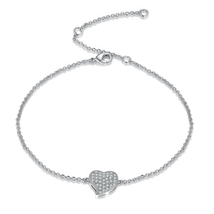 Heart-shaped chain bracelet