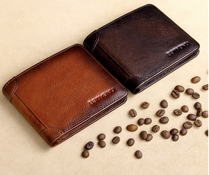 Men's Short Leather Large-capacity Horizontal Wallet