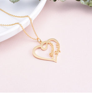 Custom heart shaped letter necklace