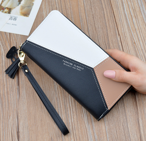 Stitching contrast color short wallet