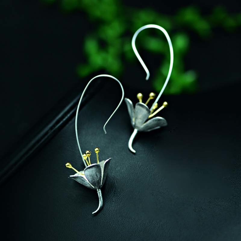 925 flower earrings