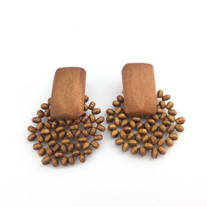 Long wooden earrings