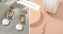 Load image into Gallery viewer, Fashion Women&#39;s Pearl Earrings Pendant Necklace
