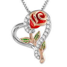 Load image into Gallery viewer, Love Rose Necklace with Diamonds
