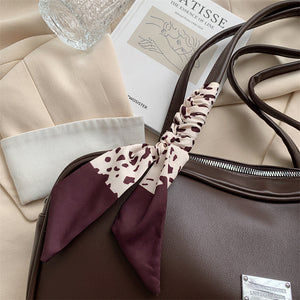 Silk Scarf Leather Shoulder Bag
