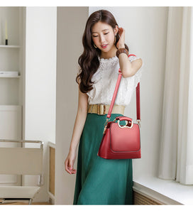Solid Color Lychee Pattern Doctor Bag
