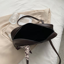 Load image into Gallery viewer, Silk Scarf Leather Shoulder Bag

