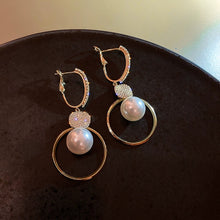 Load image into Gallery viewer, Fashion Simple Long Pearl Circle Earrings
