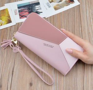 Stitching contrast color short wallet