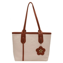 Load image into Gallery viewer, Large-Capacity Tote Contrast Color Pendant Edging Shoulder Bag
