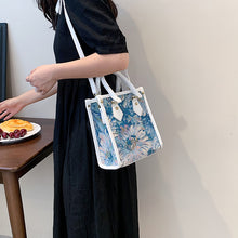 Load image into Gallery viewer, Exquisite Fabric Printed Faux Pearl Handbag
