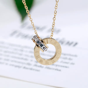 Roman numeral ring necklace