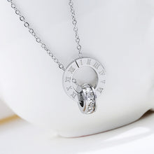 Load image into Gallery viewer, Roman numeral ring necklace
