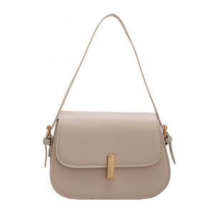 Ladies Classic Solid Color PU Flip Flap Handbag