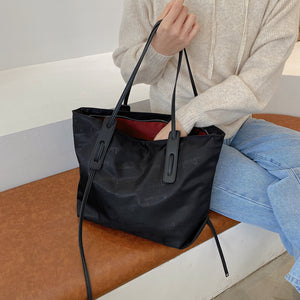 Fashion Tote Bag Printed Letters Large Capacity Shoulder Bag