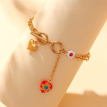 Load image into Gallery viewer, Stainless Steel Gold OT Buckle Love Flower Bracelet
