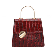 Load image into Gallery viewer, Solid Color Pu Stone Embossed Flap Handbag
