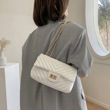 Load image into Gallery viewer, Solid Color V-Shaped Embroidered Thread One-Shoulder Handbag
