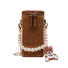 Load image into Gallery viewer, Fashion woven trend artificial pearl handbag
