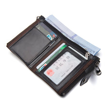 Load image into Gallery viewer, Double Zipper Buckle Leather Men&#39;s Wallet

