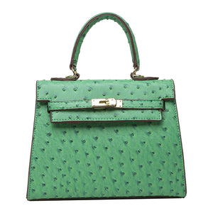 High-Quality Leather Ostrich Pattern Kelly Bag Handbag