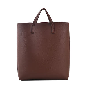 Fashion Solid Color Lychee Pattern Handbag