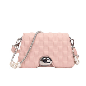 Fashion embossed clamshell chain handbag