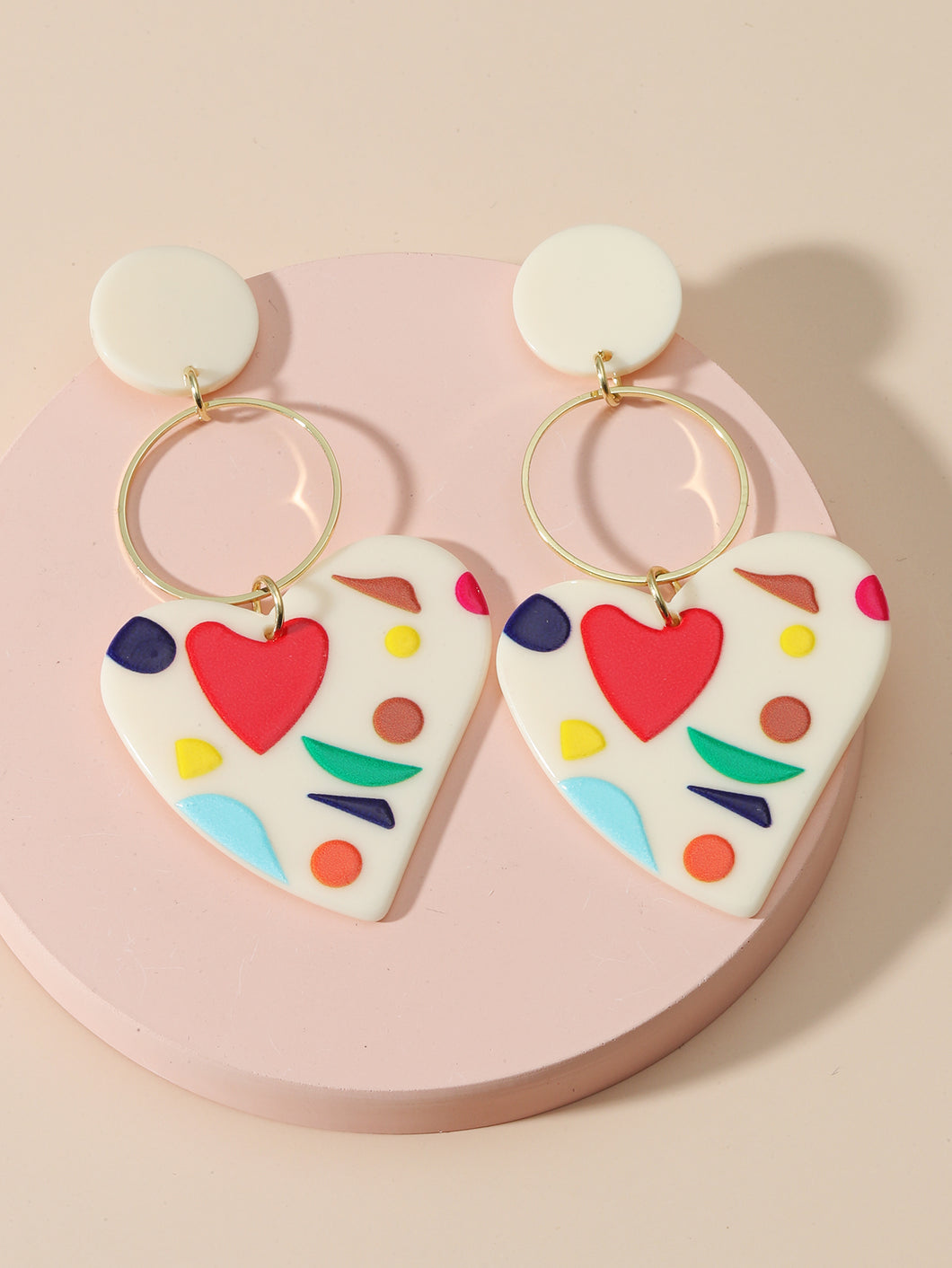 Retro Geometric Love Earrings