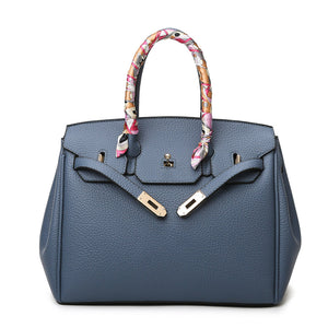 Pure color PU high-end handbag