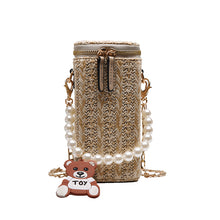Load image into Gallery viewer, Fashion woven trend artificial pearl handbag
